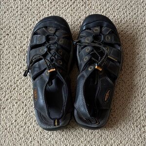 Keen Black Sandals with Yellow Accents